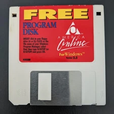 Version 2.5 America Online Collectible / Install 3.5" Floppy Disk Vintage, AOL