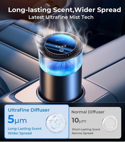 Smart Car Air Freshener Diffuser, Ambient Light, Adjustable Mist, Lasts 6 Months - Picture 3 of 8