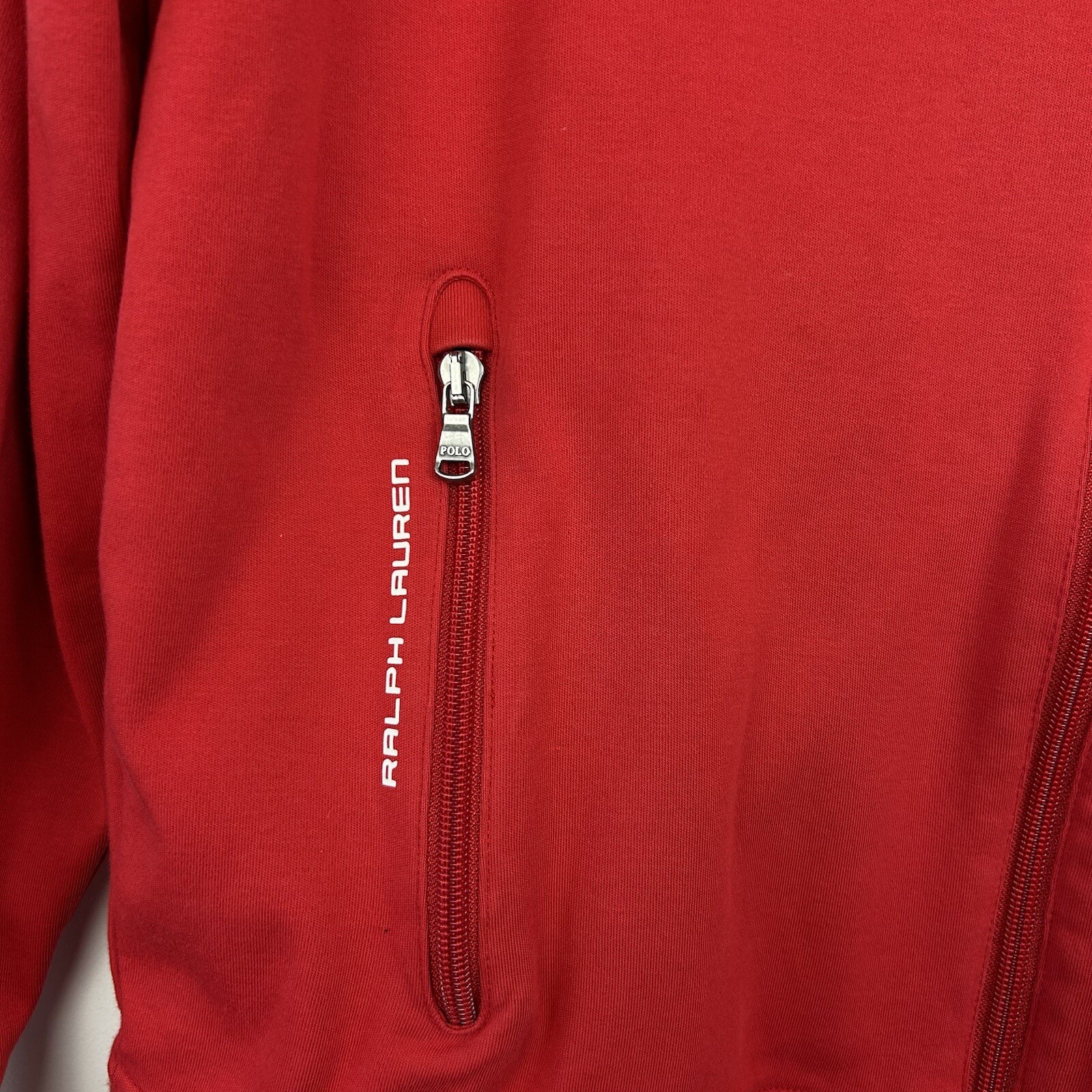 Polo Ralph Lauren Felpa Uomo M Full Zip Performance Rosso Pony Logo Nero