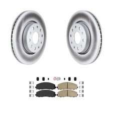 For 2020-2021 Jeep Gladiator Front Coated Disc Brake Rotors And Ceramic Pads Kit