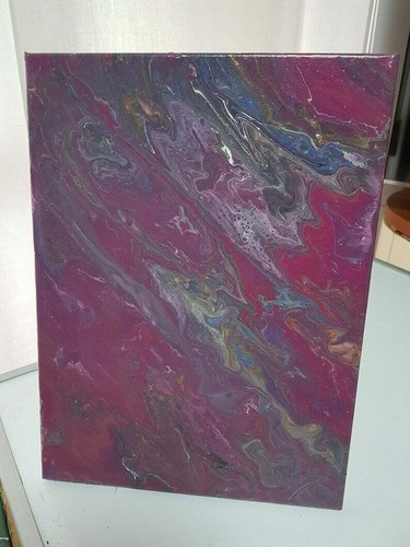 Quadro astratto in Fluid Paint acrilico a base acqua (Acrylic Pouring) cm.40x30 - Foto 4 di 10