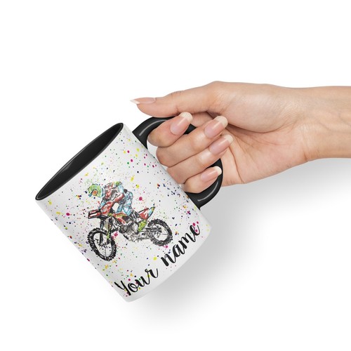 Nombre Personalizado Motocross Motocicleta Motocicleta Cerámica Arte Taza de Color - Imagen 10 de 19