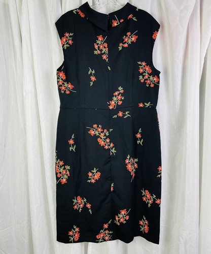 Ann Taylor Dress Floral Sheath Women’s 14 Black Mock Neck Sleeveless Factory NWT - Picture 3 of 7
