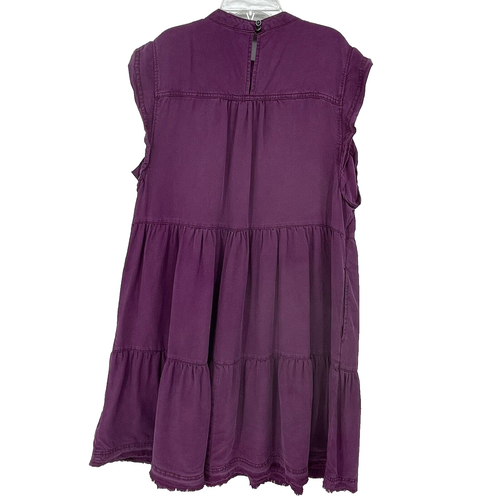 Terra & Sky Purple Dress Sleeveless Size OX 14W Tiered Pockets Lyocell - Picture 11 of 13