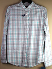 George Classic Fit Men's Grey Plaid Long Sleeve Button Down Shirt Size S 34-36 