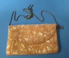 Walborg evening envelope style shoulder bag PINK or peach  white w/ beading rj