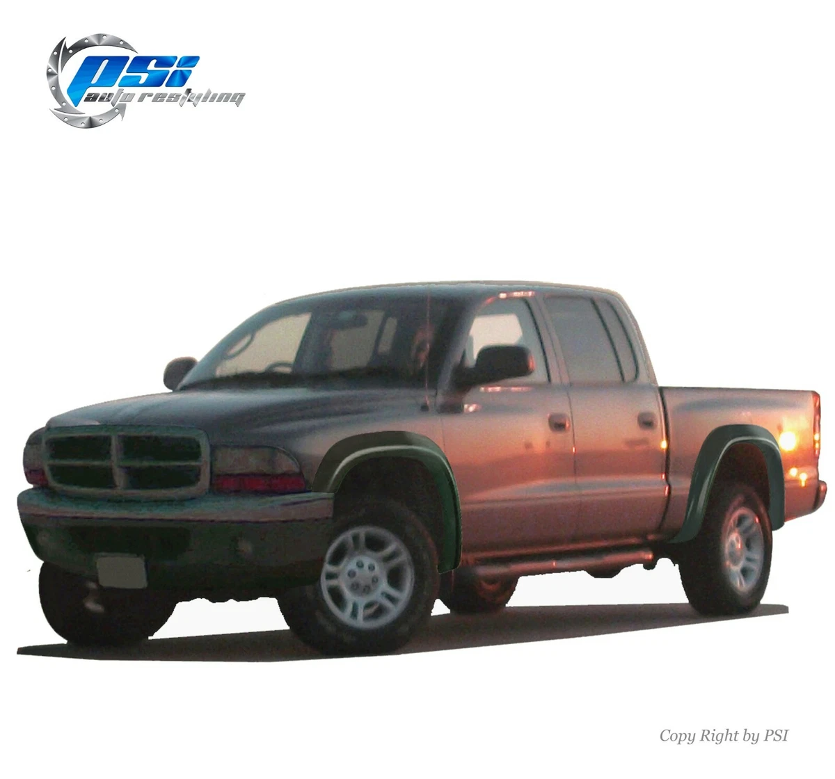 Extension Style Fender Flares Paintable Finish Fits 97 04 Dodge Dakota Full Set