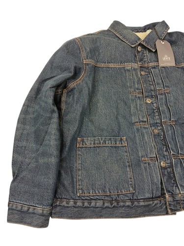 Chaqueta de camionero Sherpa tipo 2 de mezclilla hecha y hecha a mano Levis talla XL para hombre $248 - Imagen 2 de 8