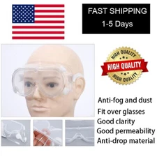 Safety Goggles Over Glasses Lab Work Eye Protective Eyewear Clear Lens ANSI