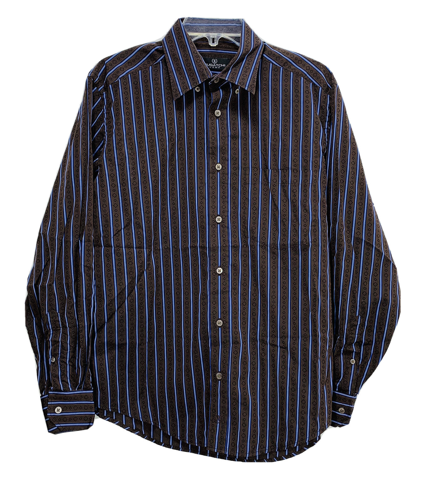Mens Rare Pattern Bugatchi Uomo Designer Striped … - image 1