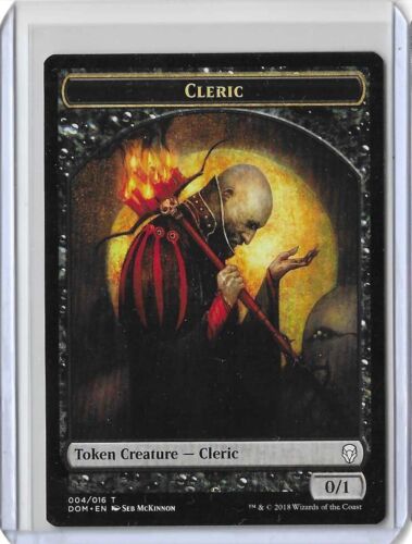 MTG Cleric Dominaria (DOM) Token Magic the Gathering Card #004/016 Unplayed - Picture 1 of 1