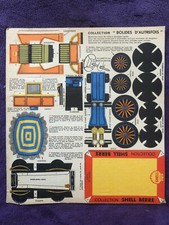Shell : découpage publicitaire " bolides d'autrefois " offert par Shell 1960