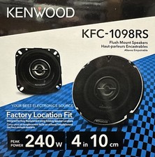 NEW Kenwood KFC-1098RS 4", 2-Way Coaxial Car Audio Speakers (PAIR)