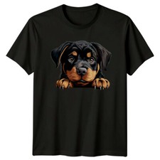 Cute Rottweiler Dog Breed Pet Animal Puppy Face Portrait T-Shirt