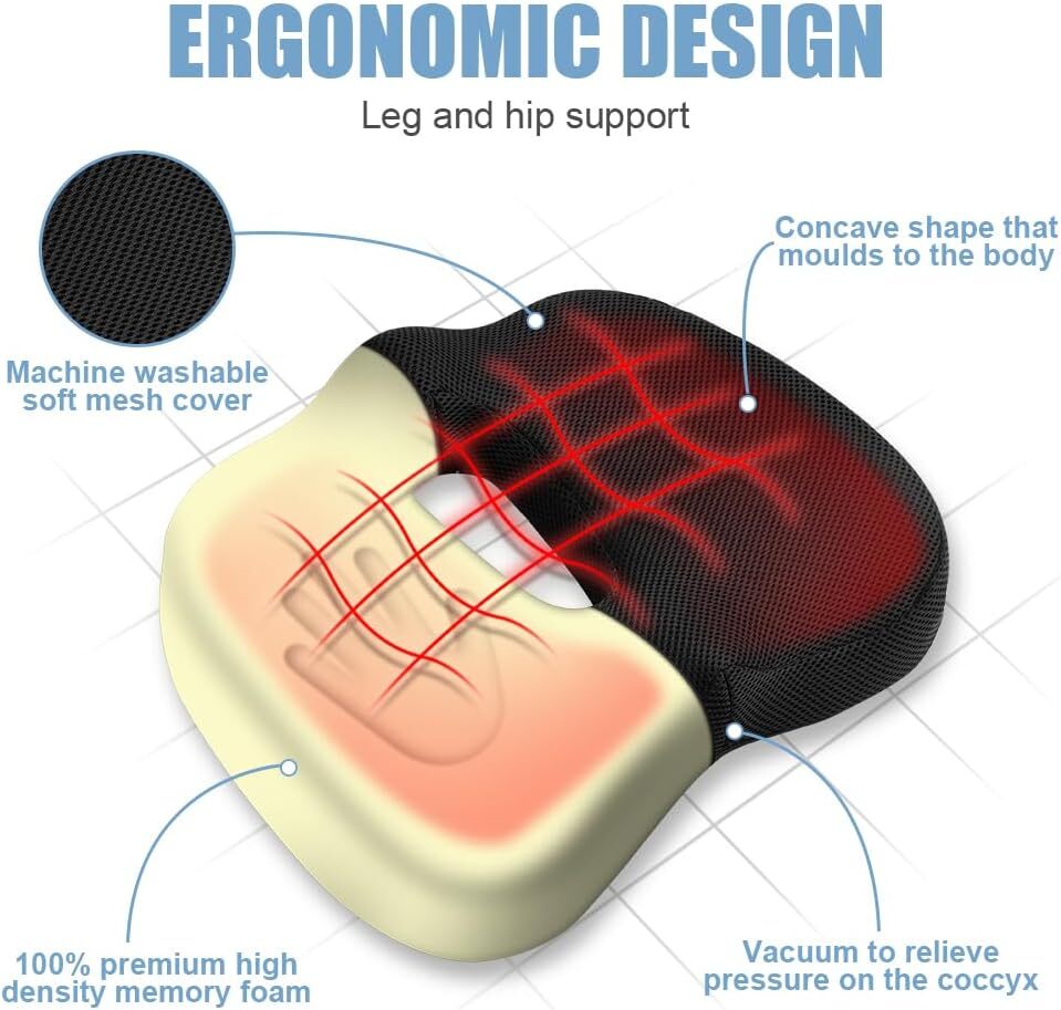 EIWXEFQT Sitzkissen Auto Memory Foam – Für Volvo XC60 2017-2024 Anti Rutsch
