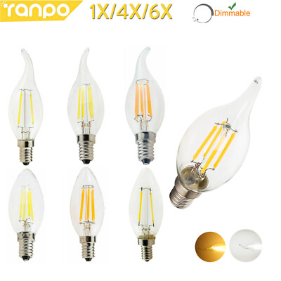 Dimmbare E14 C35 LED Glühbirnen Kronleuchter Ersetzen 220 V Strahl Cob Lampe