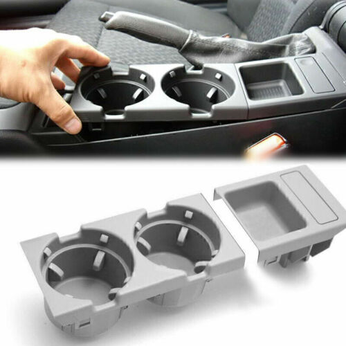 Gray Front Center Console Box Cup Drink Coin Holder For BMW 3 Series E46 99-06 D - Picture 1 of 11