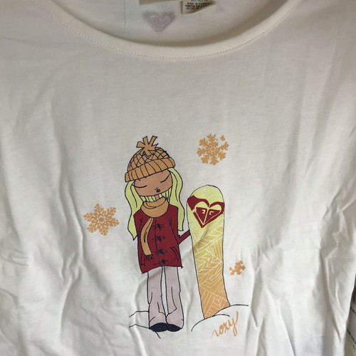 ROXY Girl top M size 12 14 Snow Board Long Sleeve retro tee - Picture 2 of 6
