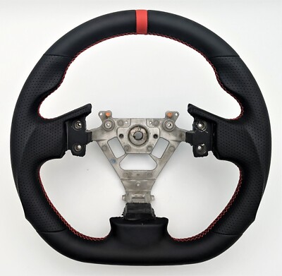 REVESOL RED STITCH FLAT LEATHER Steering Wheel for 2003-2007 INFINITI G35 V35
