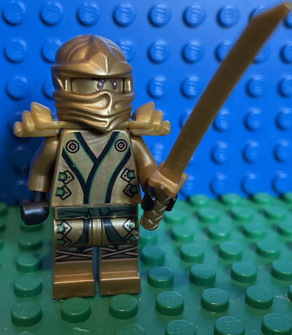 NEW Lego Ninjago GREEN NINJA MINIFIG - Lloyd ZX Minifigure w/2 Gold Swords  -9450