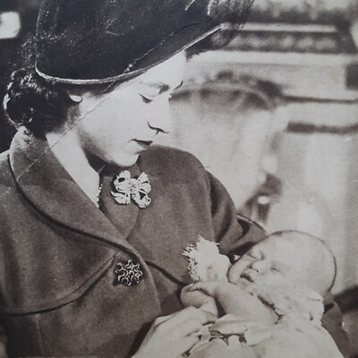 H.R.H. Princess Elizabeth with Her Infant Son Prince (Now KING) Charles (CREASE)