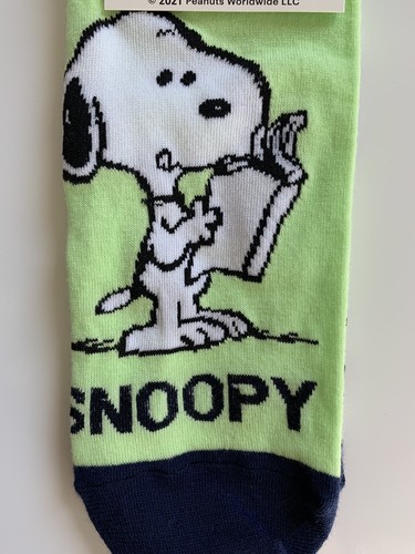 Peanuts Snoopy the Beagle Dog Women's No Show Socks Lime Green Size 9-11 New - Picture 3 of 7