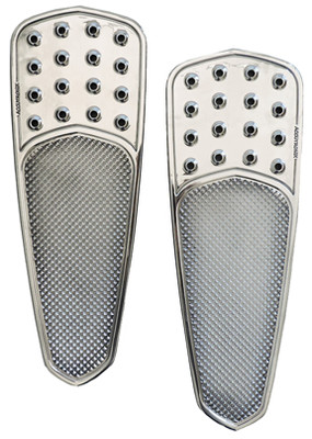 Accutronix ''Knurled Drilled Teardrop'' Front Floorboards for Harley Davidson