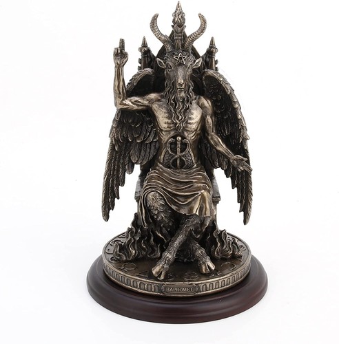 Baphomet Satan Sabbatic Goat (estatua de bronce fundido en frío y resina de 2...