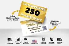 250 BUSINESS CARDS ✪ Full Color ✪ Glossy Coated or Matte Finish ✪ Free Shipping
