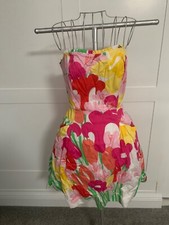 RARE EUC LILLY PULITZER BLOSSOM STRAPLESS DRESS WITH POCKETS LAVISH LILLY SIZE 8