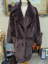 Shein Gorgeous Deep Purple Faux Fur Coat Size S
