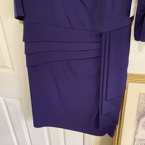 NEW* Purple Plum Stretchy Dress w/ Tiered Layering In All The Right Places XL - Picture 3 of 11