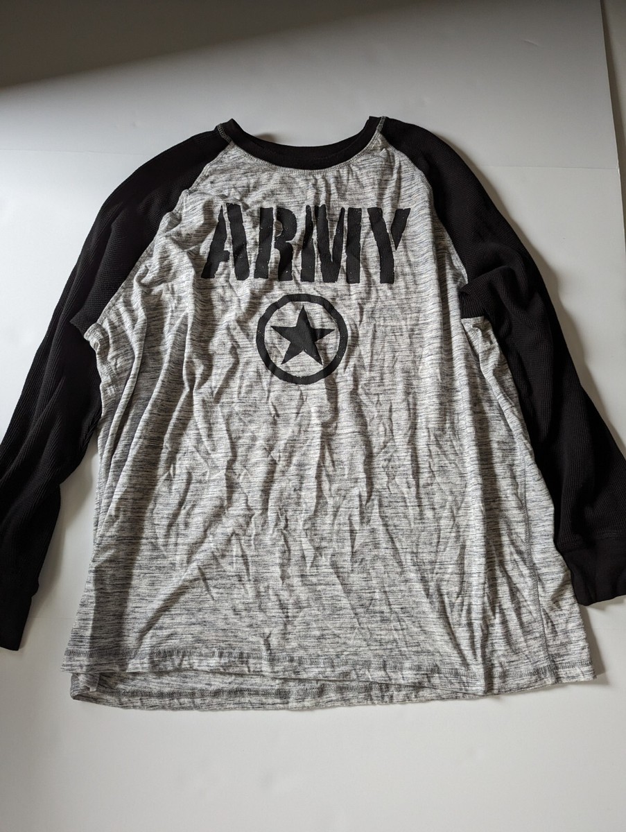 US Army Mens T-Shirt Thermal Long Sleeve Graphic Front SZ 2XL 50
