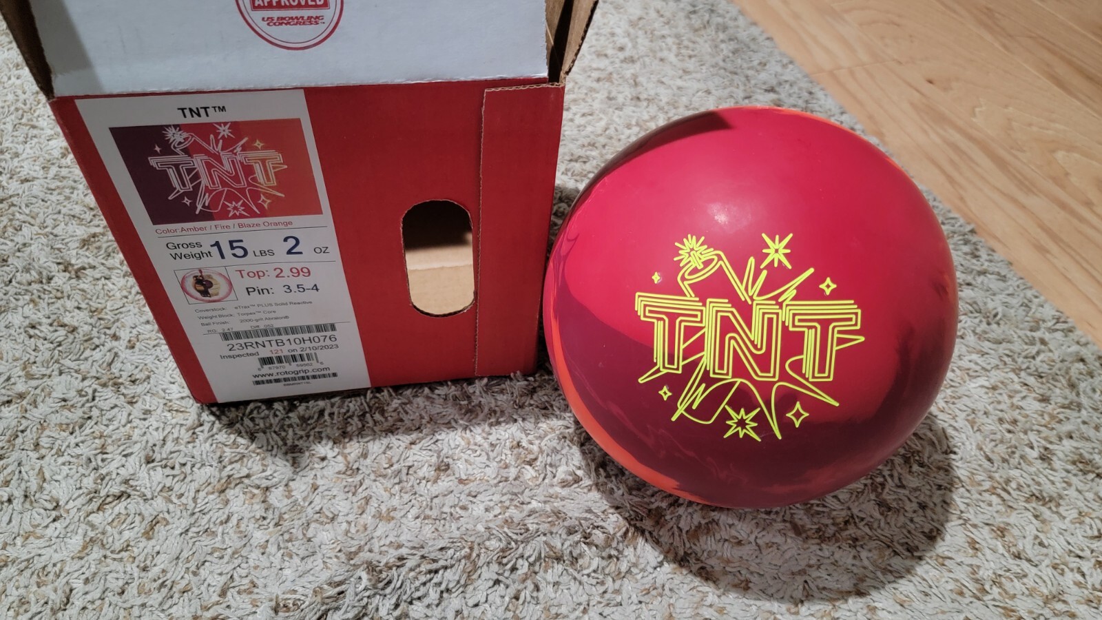 Clear Bowling Ball Roto Grip Tour Dynam-X 1st Bowling Ball 1st