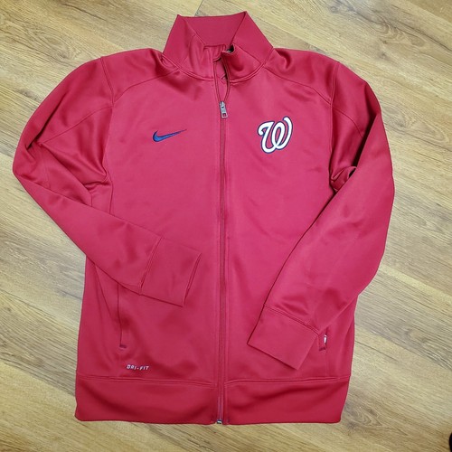 GO NATS! Giacca Nike MLB Washington Nationals uomo taglia M rossa con logo full zip poli - Foto 11 di 12