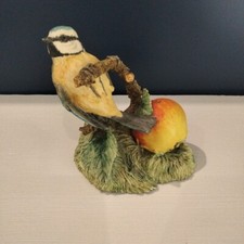 Vintage Border Fine Arts Robin Blue Tit On Apple Figurine 1989 Signed Ayres EXC