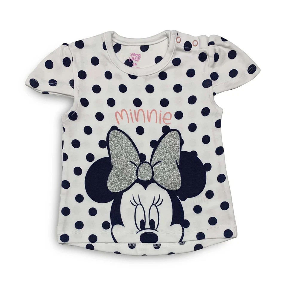 Disney Minnie Mouse Baby Shirt Baumwolle Mädchen Kurzarm 4006