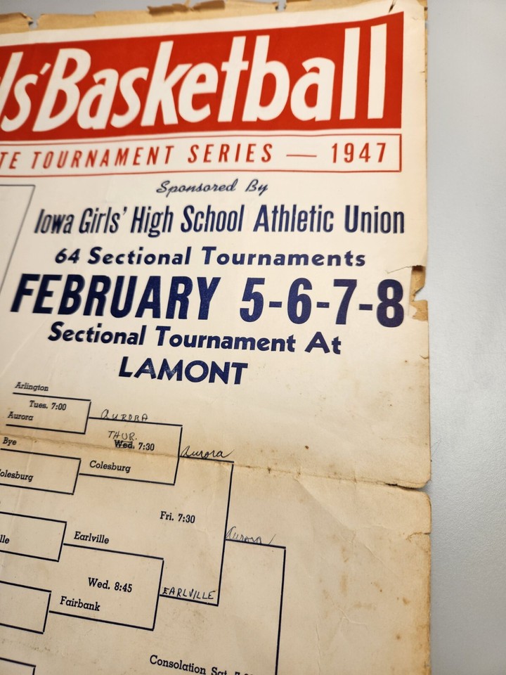 1947 Iowa Girl's Basketball Tournament Des Moines IA 22x14 eBay