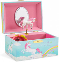 Jewelkeeper MäDchen SchmuckkäStchen Mit Spieluhr & Drehendem Einhorn, Regenbogen