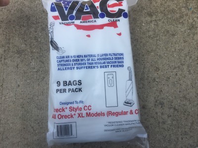 9 cloth HEPA H10 vacuum bag Oreck CC CCPK8OF Upright XL Vacuum Cleaner 5 layer