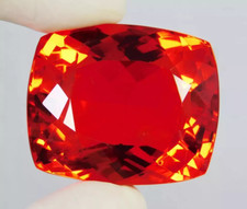 Certified Natural 125.30 Ct Mexican Fire Opal Red Orange Cushion Cut Gemstone
