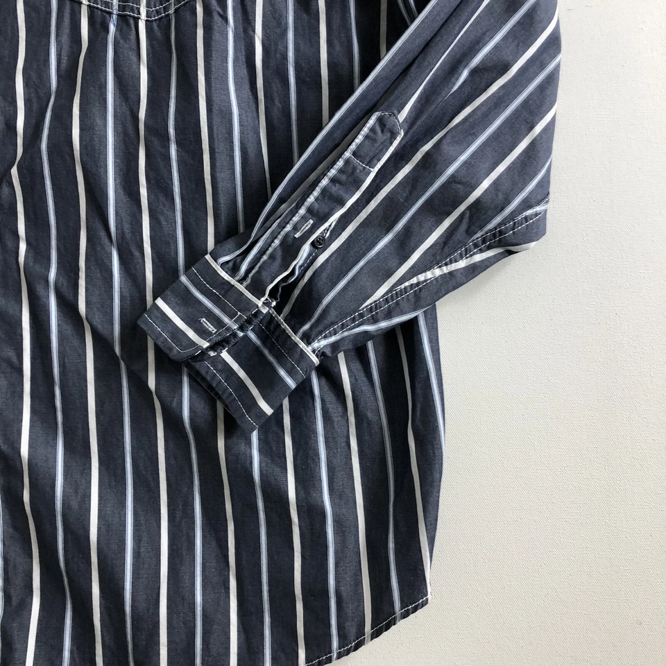 Nautica Mens Gray Stripe Long Sleeve Button Down Shirt Size 2XL - Image 3 of 4