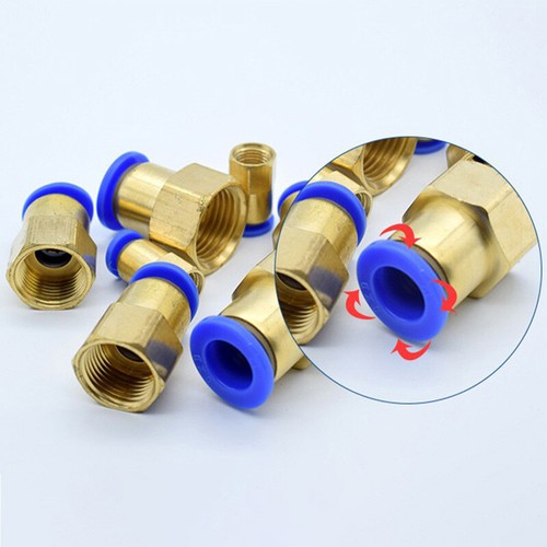 Pneumatic Straight Female Stud to Hose Tube Inline Push Fit Connector 4mm-16mm - Picture 6 of 25