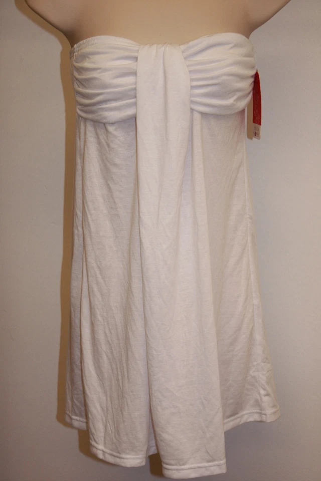 NUEVO CON ETIQUETAS Hula Honey Bikini Traje de Baño Vestido de Cubrimiento Sin Tirantes Bandeau Blanco Foto 2 de 4