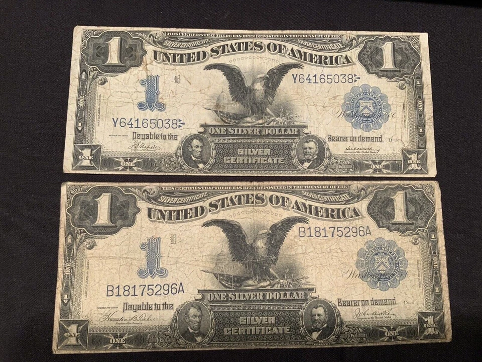 1899 $1 Black Eagle One Dollar Note ✯ Large Silver Certificate Estate Lot ✯ - Image 3 of 4