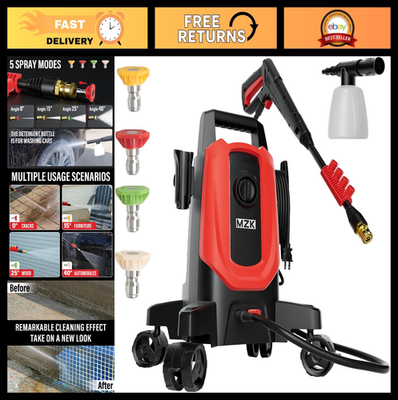 #ad High Pressure 4800PSI Pressure Washer 4 Quick Connect Nozzles amp; Foam Cannon Id $215.99