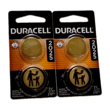 Duracell CR2025 3V Lithium Coin Batteries 2 Pk 4 Batteries Expiration March 2035