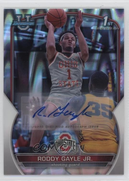 2022-23 Bowman U Chrome Prospect RayWave Refractor 64/199 Roddy Gayle Jr #8 Auto