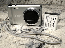 SONY Cyber-Shot DSC-H70 16.1MP 10x Optical Zoom Digital Camera Silver w/Battery