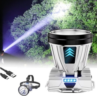 Superhelle, wiederaufladbare Hochleistungs-Stirnlampe, Outdoor-LED-Strahler